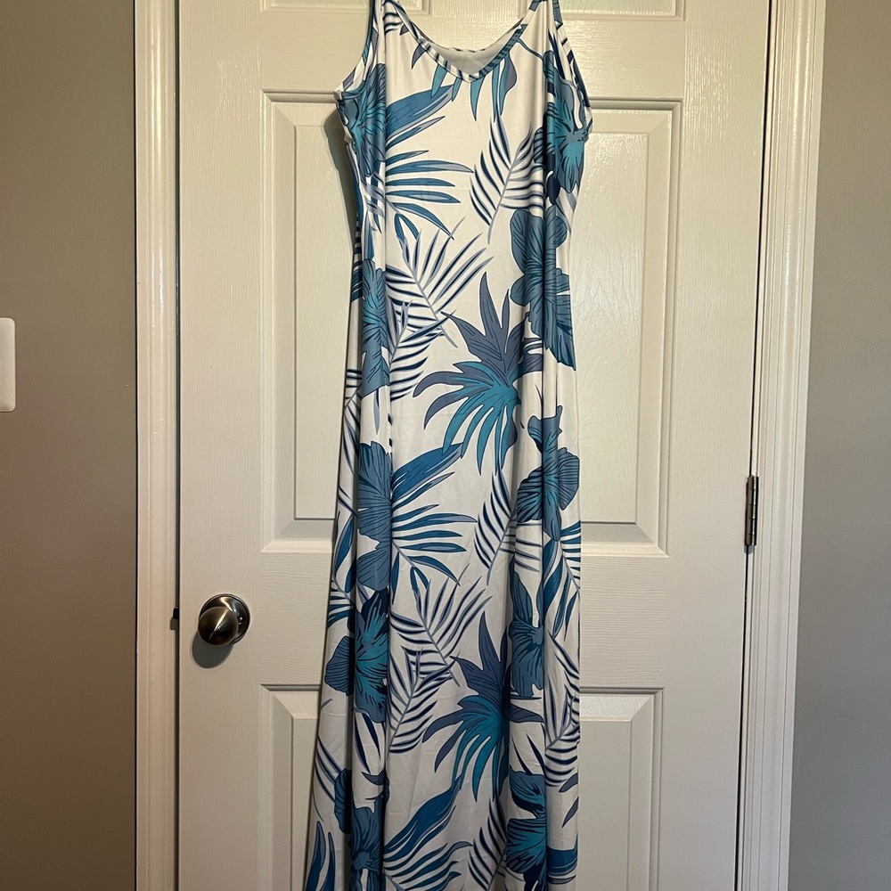 SHEIN Blue Spaghetti Strap Sleeveless Maxi Sundress, New, never worn, no tags.